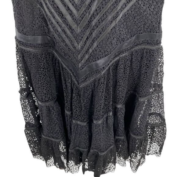 Strenesse Size 6 Black Lace Luxury Cocktail Dress Whimsigoth 100% Silk Victorian - Picture 5 of 11